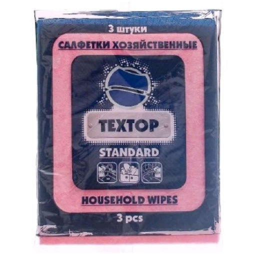 Салфетки хозяйственные вискозные Textop Standart 35×30 см Розовые 3 шт.