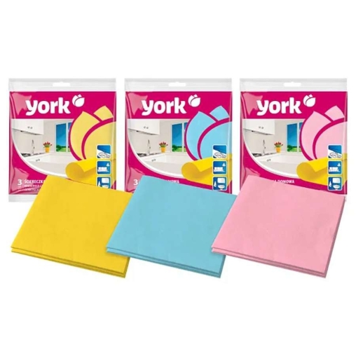 Салфетки хозяйственные York 35×35 см вискозные 3 шт.