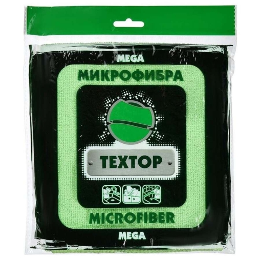 Салфетка из микрофибры Textop Mega Зеленая 40×40 см