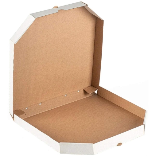 Коробка для пиццы Белый-Крафт 500×500×40 мм со скошенными углами