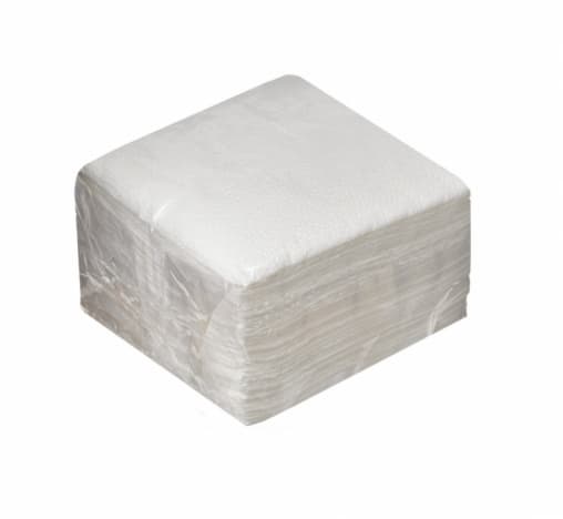 Салфетки бумажные 1-слойные с тиснением Белые 65л 24×24см