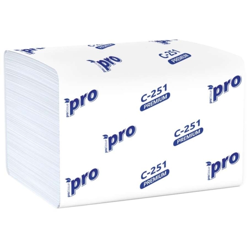 Салфетки бумажные PROtissue C251 V-сложение 2-слойные 21×16 см 200 л.