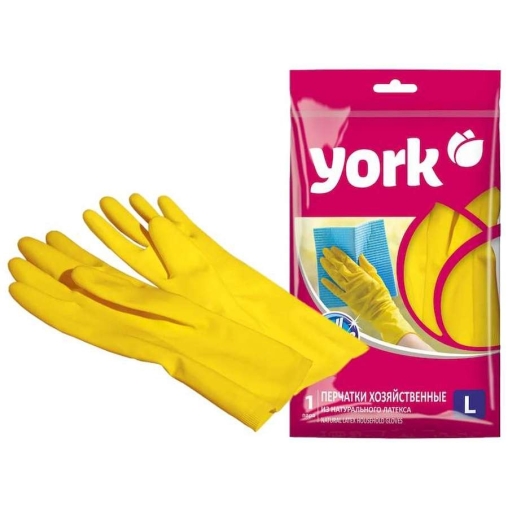 Перчатки хозяйственные York размер L, пара