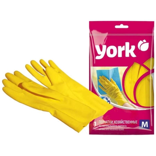 Перчатки хозяйственные York размер M, пара
