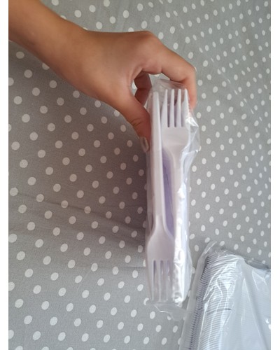 Вилка столовая компакт Эконом Белая 165 мм по 100 шт. отзыв № 63590843-0217-1 от 19.08.2025 14:54:54 фото № 1