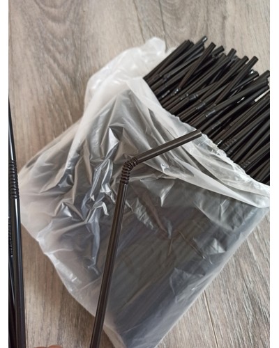 Пластиковые трубочки Черные с изгибом 210 мм d=5 мм отзыв № 0111653530-1345-1 от 23.08.2025 08:21:20 фото № 1