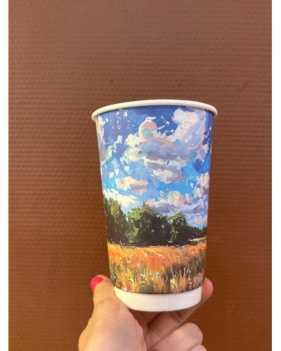 Стакан бумажный 2-слойный ПОЛЯ d=90 450 мл отзыв № 0185137147-0022-2 от 04.07.2025 13:13:47 фото № 2