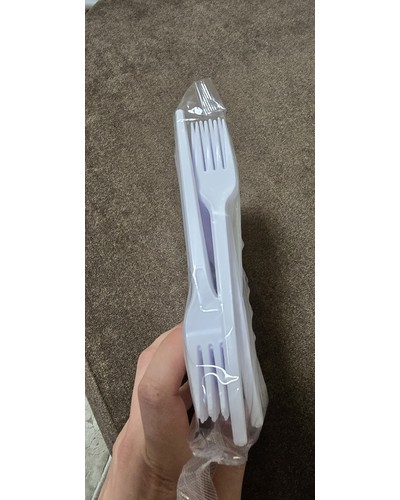 Вилка столовая компакт Эконом Белая 165 мм по 100 шт. отзыв № 42113473-0709-1 от 05.04.2025 05:10:12 фото № 1