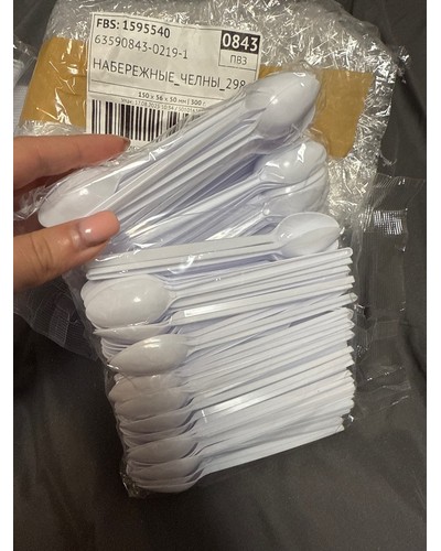 Ложка чайная Эконом PS Белая 125 мм отзыв № 63590843-0217-1 от 25.08.2025 18:17:31 фото № 1