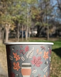 Стакан бумажный 2-слойный ProstoKap Осень Листья СЕРЫЙ d=80 250 мл № 0174633691-0097-1 10.11.2025 16:25:28 фото № 2