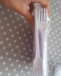 Вилка столовая компакт Эконом Белая 165 мм по 100 шт. № 63590843-0217-1 19.08.2025 14:54:54 фото № 1