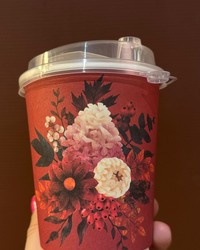 Стакан бумажный 2-слойный ProstoKap Цветы красный d=90 350 мл № 0185137147-0024-3 07.07.2025 08:21:30 фото № 1