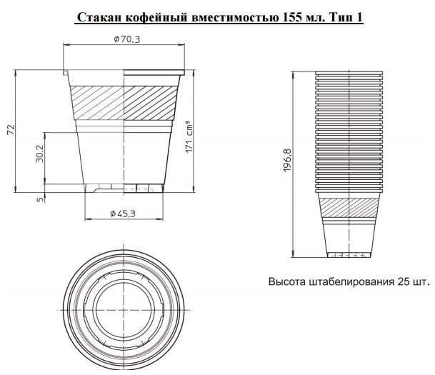 Стакан пластиковый Юпакс Юнити 155 Т-1